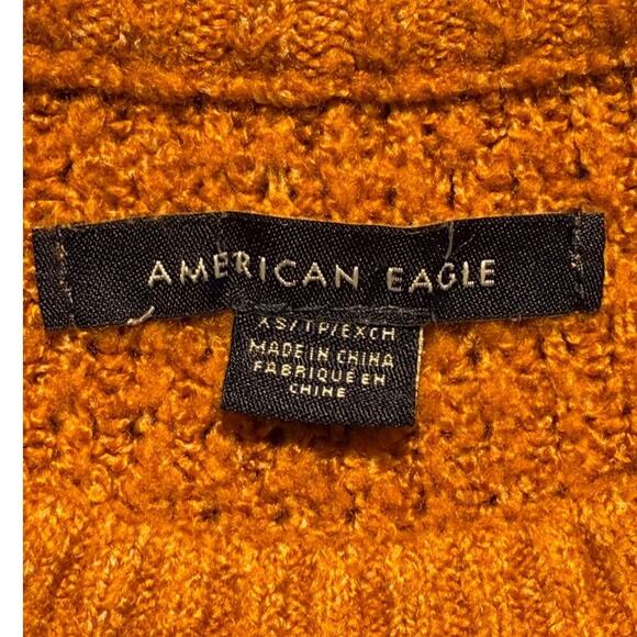 American Eagle Women's XS‎ Yellow Crew Neck Knit Sweater Long Sleeve Casual - Picture 4 of 7